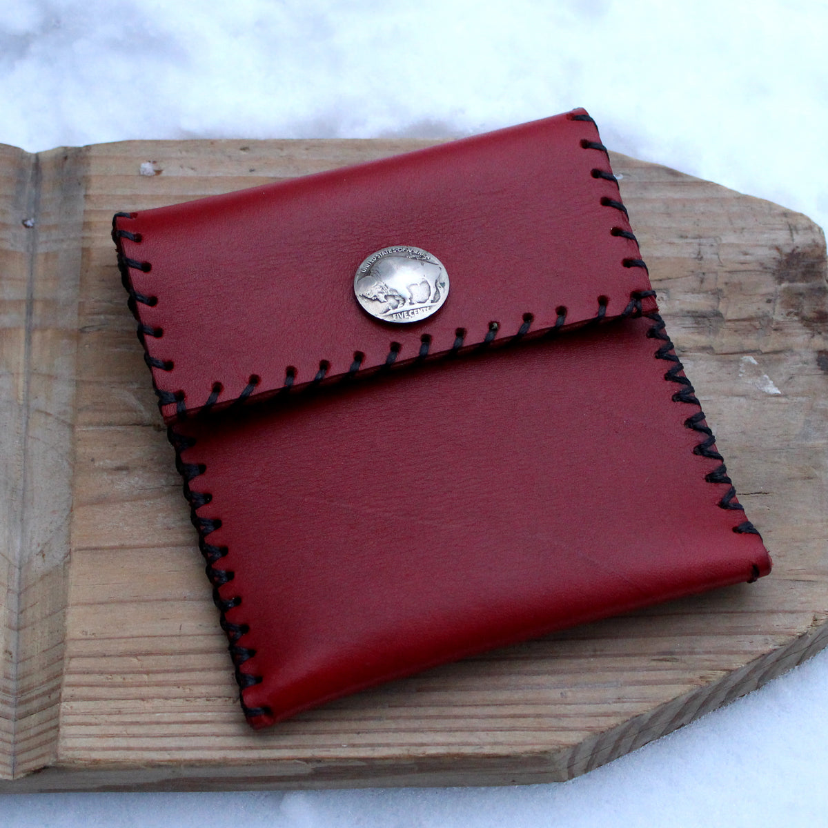 Red Buffalo Nickel Snap Wallet